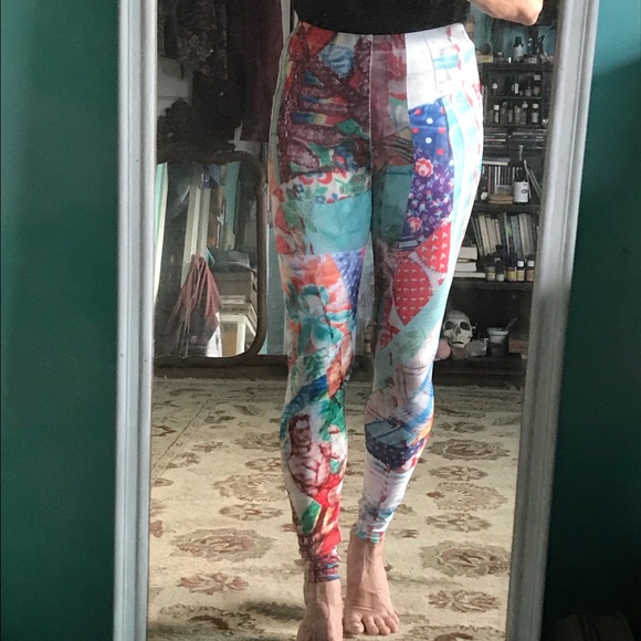 Vintage quilt design leggings - Picture 3 of 8